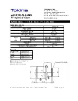 Tokina VARIFOCAL LENS TVR2314DC Specifications preview