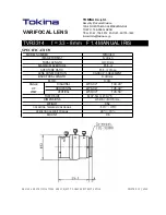 Tokina VARIFOCAL LENS TVR3314 Specifications предпросмотр