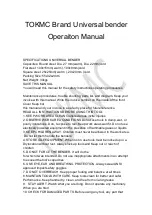 Preview for 1 page of TOKMC UB-100 Operation Manual