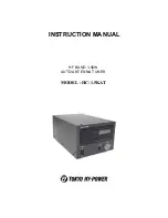 Tokyo Hy-Power HC-1.5KAT Instruction Manual preview