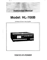 Preview for 1 page of Tokyo Hy-Power HL-700B Instruction Manual