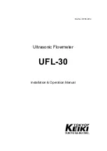 Tokyo Keiki UFL-30 Installation & Operation Manual preview