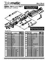 Preview for 1 page of Tolomatic PB208 Parts List