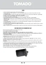 Preview for 12 page of tomado TAF8001B Instruction Manual