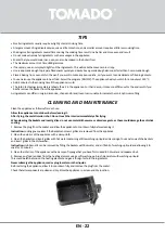 Preview for 22 page of tomado TAF8001B Instruction Manual