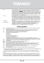 Preview for 10 page of tomado TBM8001W Instruction Manual