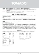 Предварительный просмотр 49 страницы tomado TBM9001B Instruction Manual