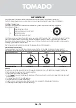 Preview for 75 page of tomado TCR1420B Instruction Manual