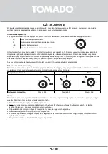 Preview for 85 page of tomado TCR1420B Instruction Manual