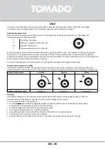 Preview for 25 page of tomado TCR1420W Instruction Manual