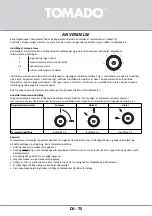 Preview for 75 page of tomado TCR1420W Instruction Manual