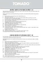 Предварительный просмотр 9 страницы tomado TCR1800B Instruction Manual