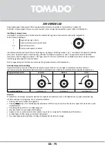 Предварительный просмотр 75 страницы tomado TCR1800B Instruction Manual