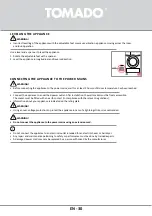 Preview for 30 page of tomado TDC8001W Instruction Manual