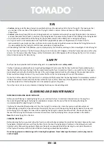 Preview for 16 page of tomado TDF5001B Instruction Manual