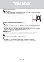 Предварительный просмотр 12 страницы tomado TDH8001W Instruction Manual