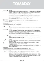 Предварительный просмотр 34 страницы tomado TDH8001W Instruction Manual