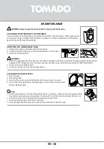 Предварительный просмотр 36 страницы tomado TDH8001W Instruction Manual