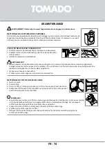 Предварительный просмотр 74 страницы tomado TDH8001W Instruction Manual