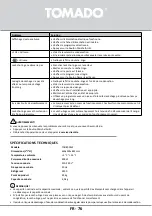 Предварительный просмотр 76 страницы tomado TDH8001W Instruction Manual