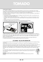 Preview for 32 page of tomado TDW5501B Instruction Manual