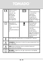 Предварительный просмотр 59 страницы tomado TEB1301W Instruction Manual