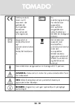 Предварительный просмотр 59 страницы tomado TEB1501W Instruction Manual