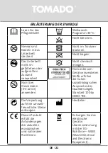 Предварительный просмотр 21 страницы tomado TEB1502W Instruction Manual