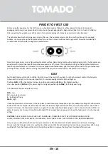 Предварительный просмотр 14 страницы tomado TEH2001B Instruction Manual