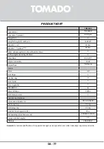 Предварительный просмотр 77 страницы tomado TFM4401B Instruction Manual