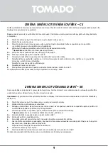 Предварительный просмотр 9 страницы tomado TFT4801W Instruction Manual