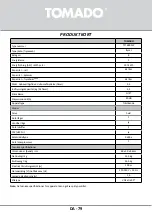 Предварительный просмотр 79 страницы tomado TFT4801W Instruction Manual