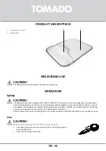 Preview for 14 page of tomado THP0401W Instruction Manual