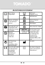 Preview for 22 page of tomado THP0402G Instruction Manual