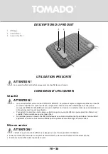 Preview for 36 page of tomado THP0402G Instruction Manual