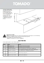 Предварительный просмотр 74 страницы tomado TIH5501B Instruction Manual