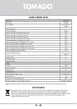 Предварительный просмотр 85 страницы tomado TIH5501B Instruction Manual