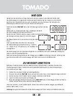 Preview for 20 page of tomado TKS0101B Instruction Manual