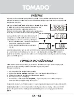 Preview for 61 page of tomado TKS0101S Instruction Manual