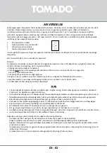 Предварительный просмотр 62 страницы tomado TLT4701W Instruction Manual