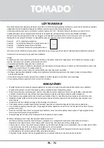 Предварительный просмотр 71 страницы tomado TLT4701W Instruction Manual