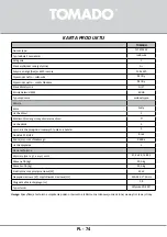 Предварительный просмотр 74 страницы tomado TLT4701W Instruction Manual