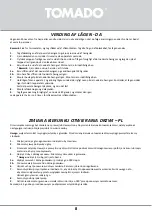 Предварительный просмотр 8 страницы tomado TLT4801B Instruction Manual