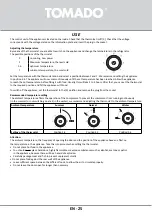 Предварительный просмотр 25 страницы tomado TLT4801B Instruction Manual