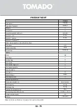 Preview for 79 page of tomado TLT4801S Instruction Manual