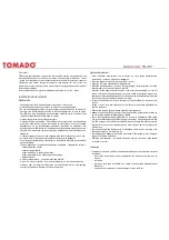 Предварительный просмотр 7 страницы tomado TM-1957 Instruction Manual