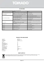 Preview for 73 page of tomado TMA1201W Instruction Manual