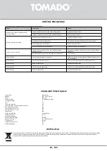 Preview for 103 page of tomado TMA1201W Instruction Manual