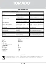 Предварительный просмотр 110 страницы tomado TMA9001B Instruction Manual