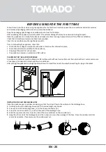 Предварительный просмотр 25 страницы tomado TMA9001W Instruction Manual